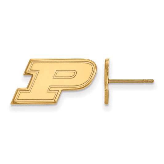 10K Yellow Gold Logoart Purdue University Letter P Extra Small Post Earrings