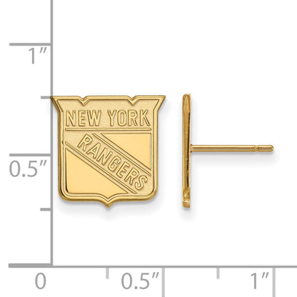 14K Yellow Gold Nhl Logoart New York Rangers Small Post Earrings