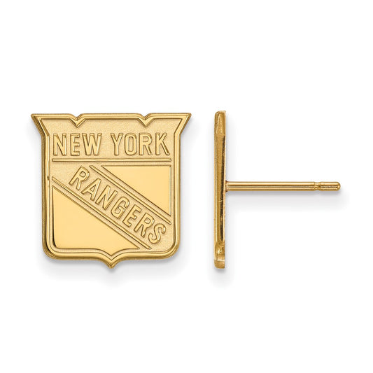 14K Yellow Gold Nhl Logoart New York Rangers Small Post Earrings