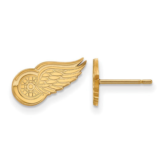 10K Yellow Gold Nhl Logoart Detroit Red Wings Extra Small Post Earrings