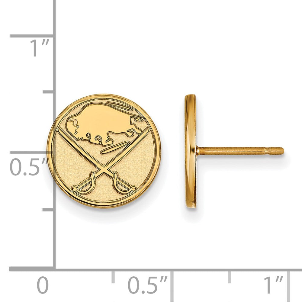 Gold Plated Sterling Silver Nhl Logoart Buffalo Sabres Small Post Earrings