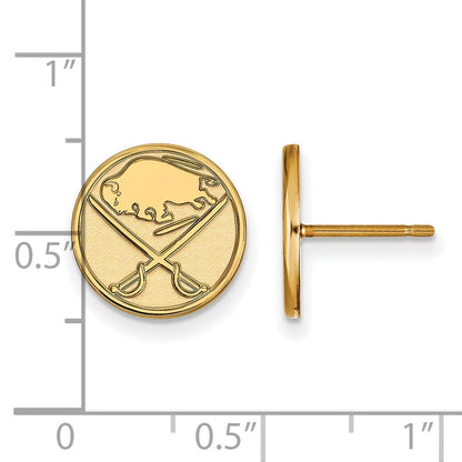Gold Plated Sterling Silver Nhl Logoart Buffalo Sabres Small Post Earrings