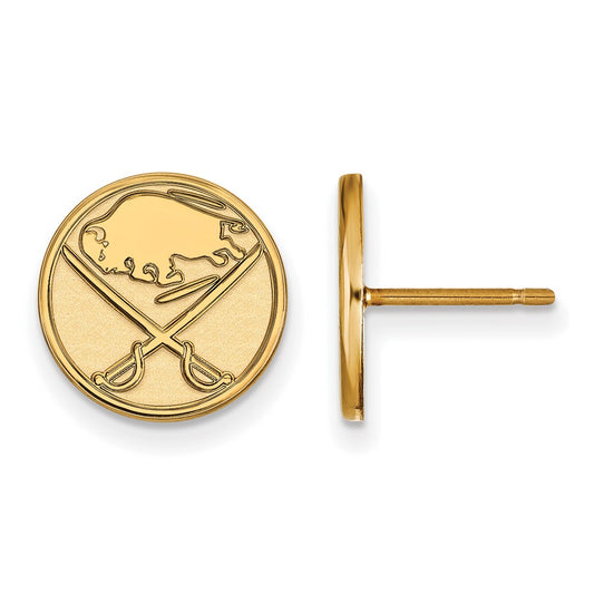 Gold Plated Sterling Silver Nhl Logoart Buffalo Sabres Small Post Earrings
