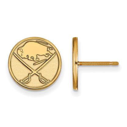 10K Yellow Gold Nhl Logoart Buffalo Sabres Small Post Earrings