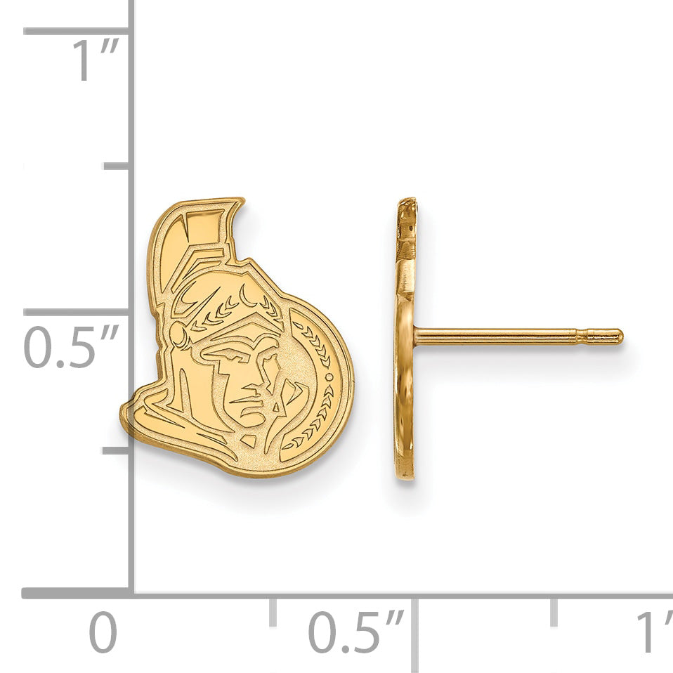 14K Yellow Gold Nhl Logoart Ottawa Senators Small Post Earrings
