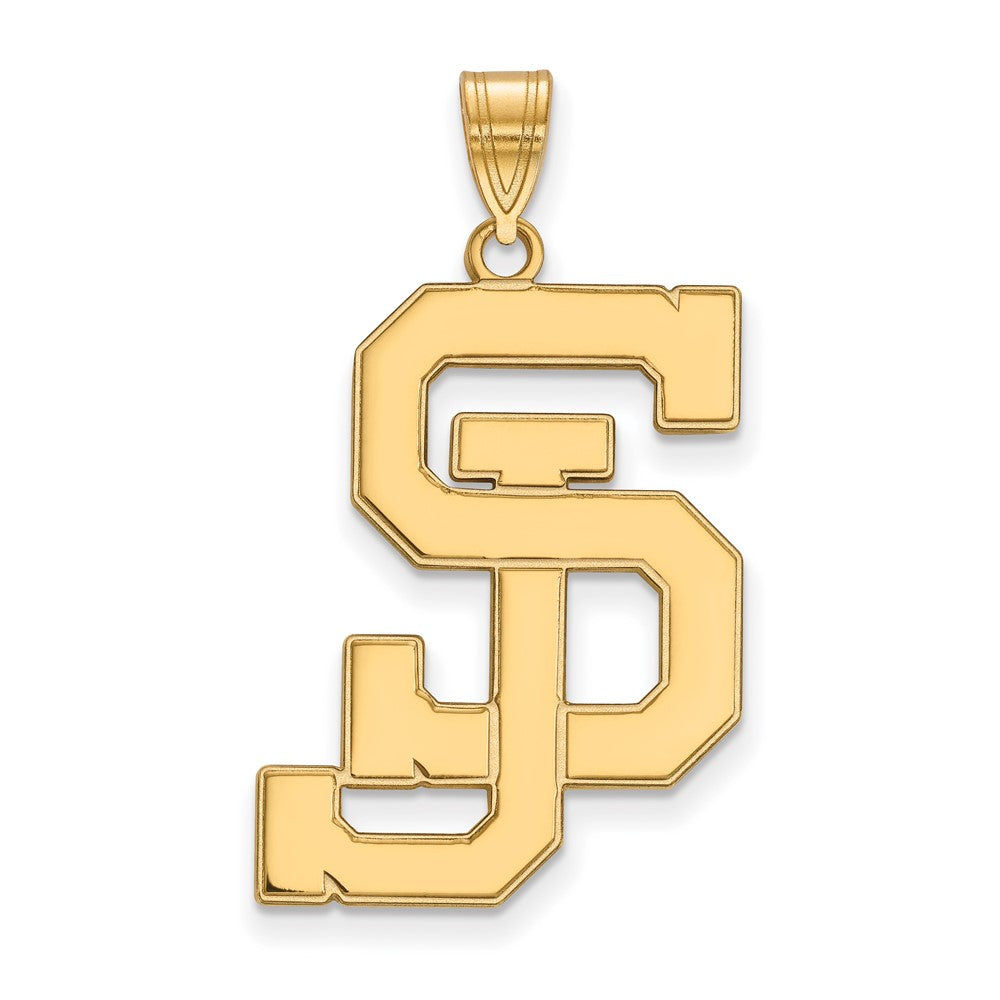 Gold Plated Sterling Silver Logoart San Jose State University S J Extra Large Pendant