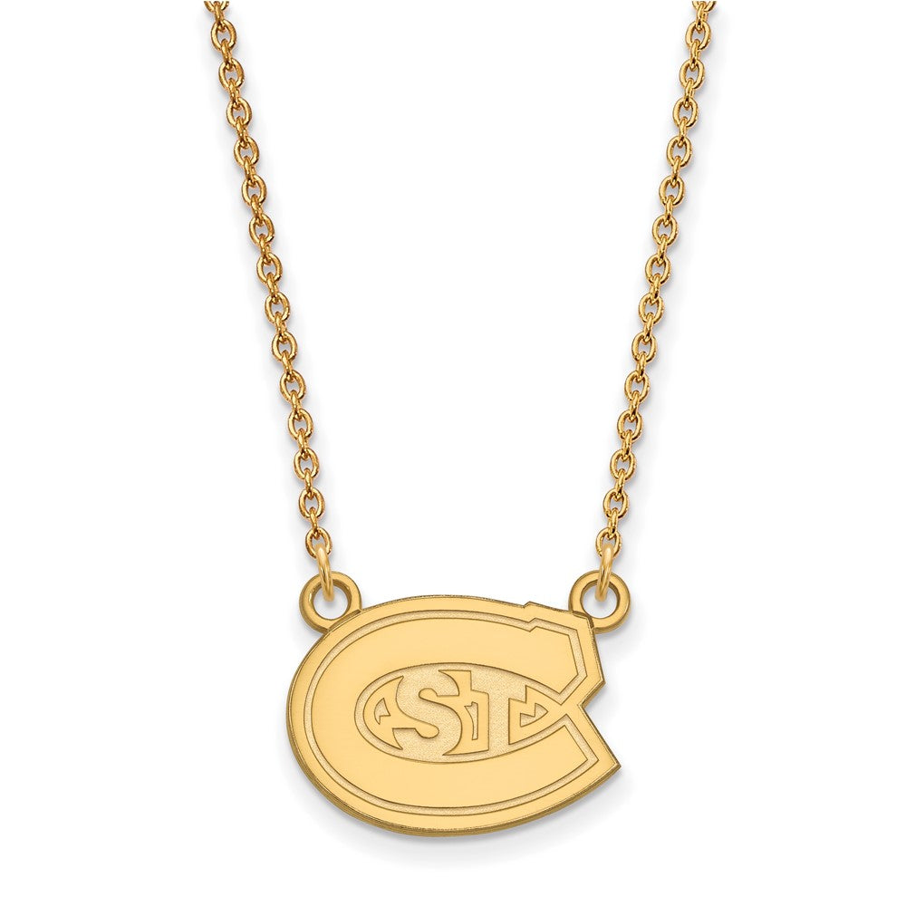 10K Yellow Gold Logoart St. Cloud State University Small Pendant 18 Inch Necklace
