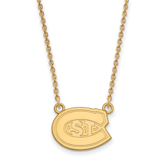 10K Yellow Gold Logoart St. Cloud State University Small Pendant 18 Inch Necklace