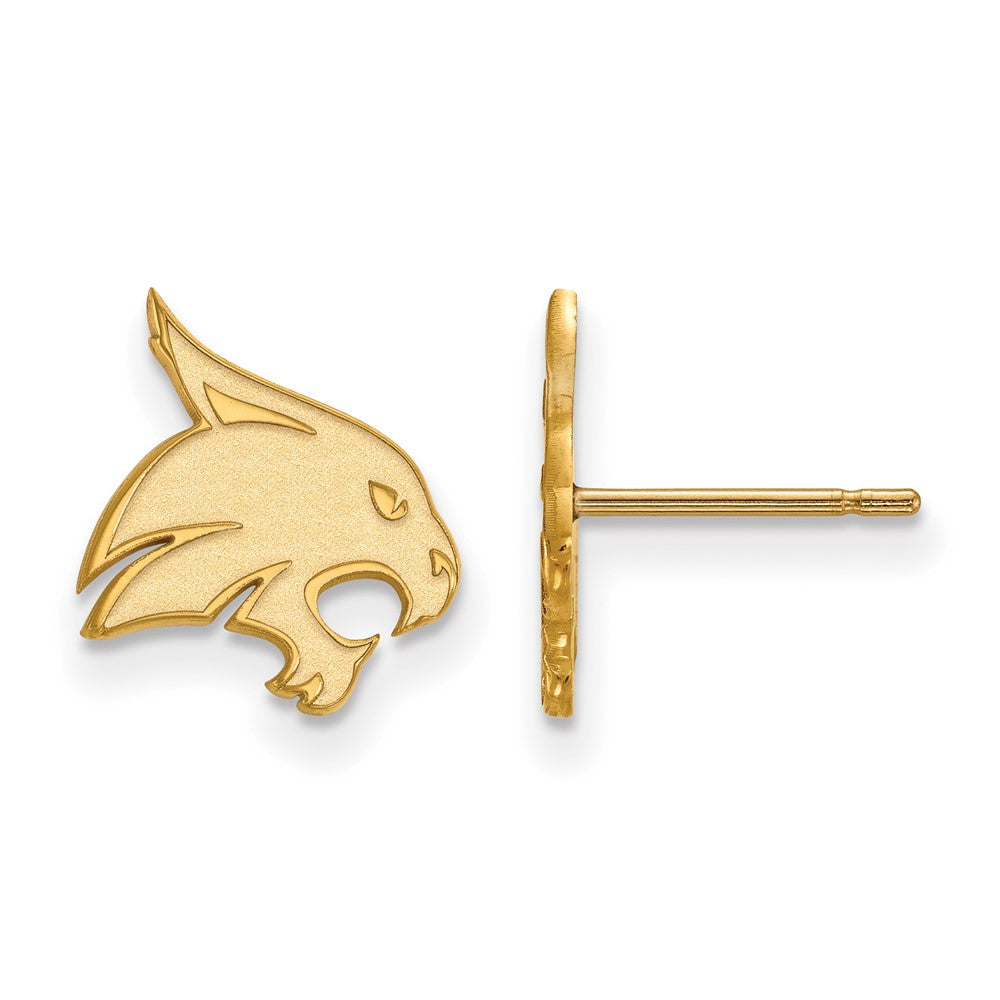 10K Yellow Gold Logoart Texas State University Bobcat Small Post Earrings