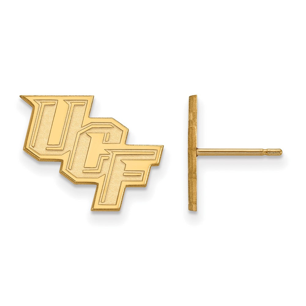 Gold Plated Sterling Silver Logoart University Of Central Florida U C F Small Post Earrings