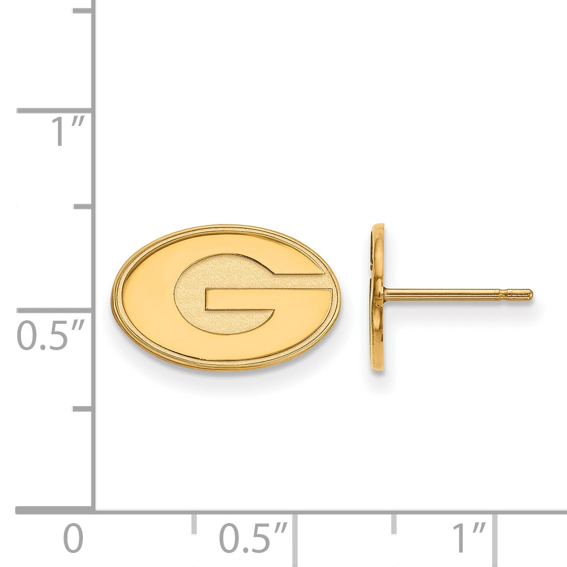 Gold Plated Sterling Silver Logoart University Of Georgia Letter G Extra Small Post Earrings