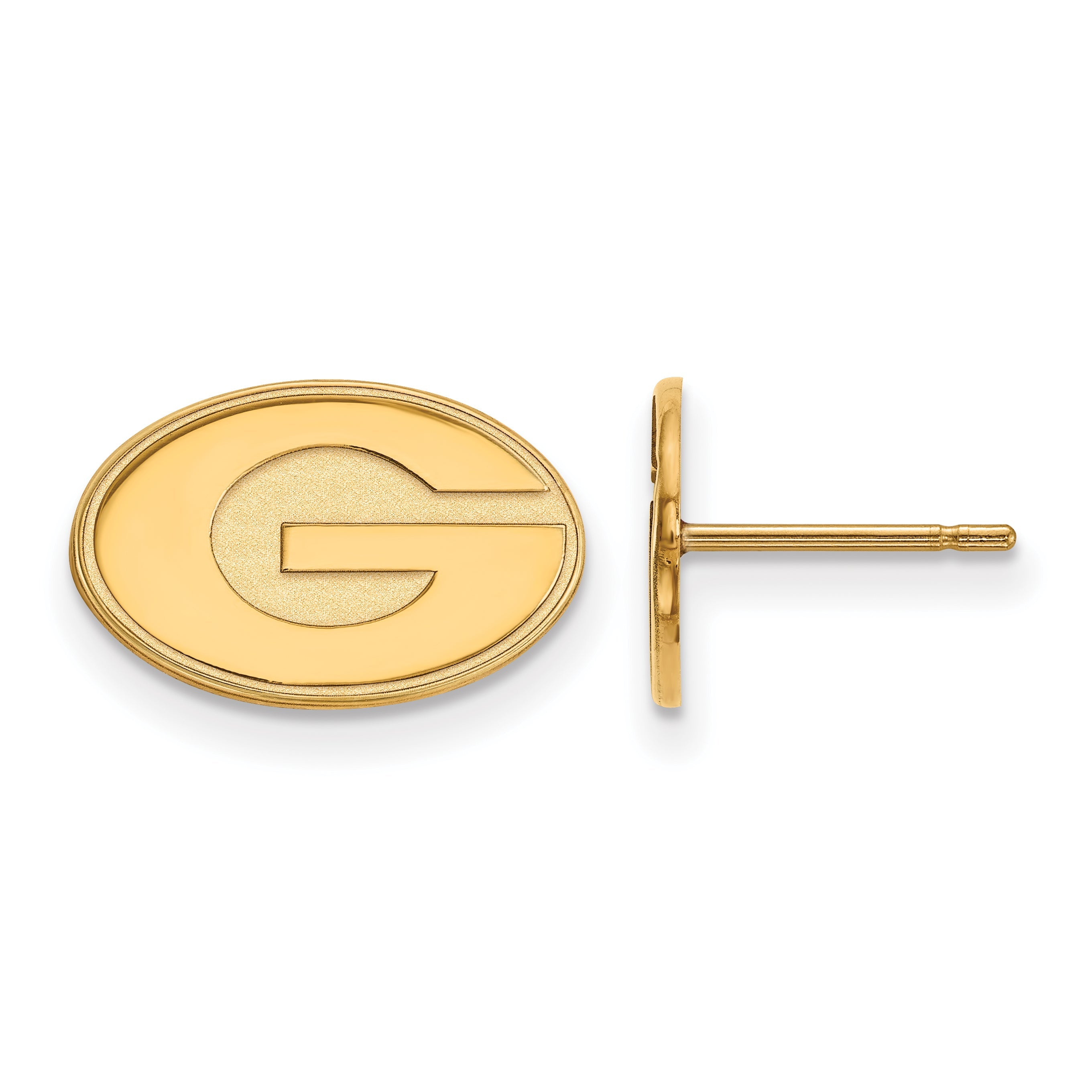 Gold Plated Sterling Silver Logoart University Of Georgia Letter G Extra Small Post Earrings
