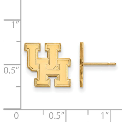 10K Yellow Gold Logoart University Of Houston U H Small Post Earrings