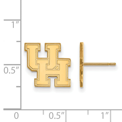 Gold Plated Sterling Silver Logoart University Of Houston U H Small Post Earrings