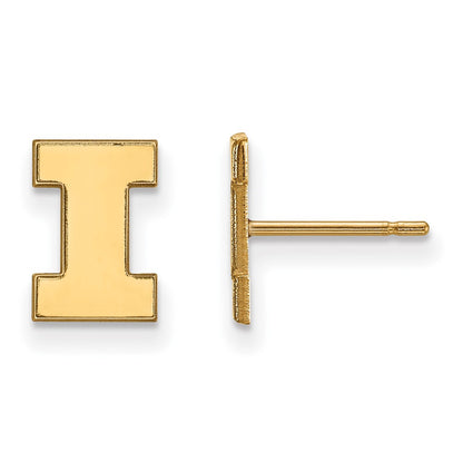 10K Yellow Gold Logoart University Of Illinois Letter I Extra Small Post Earrings