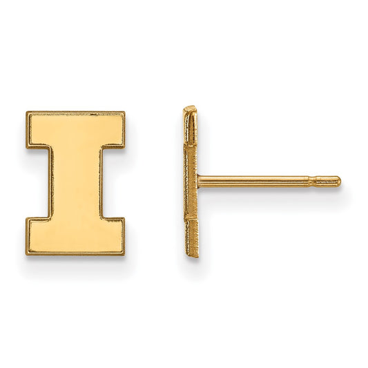 10K Yellow Gold Logoart University Of Illinois Letter I Extra Small Post Earrings