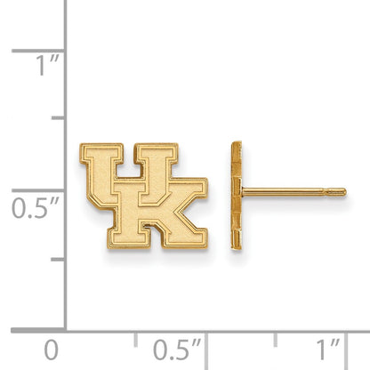 14K Yellow Gold Logoart University Of Kentucky U K Extra Small Post Earrings