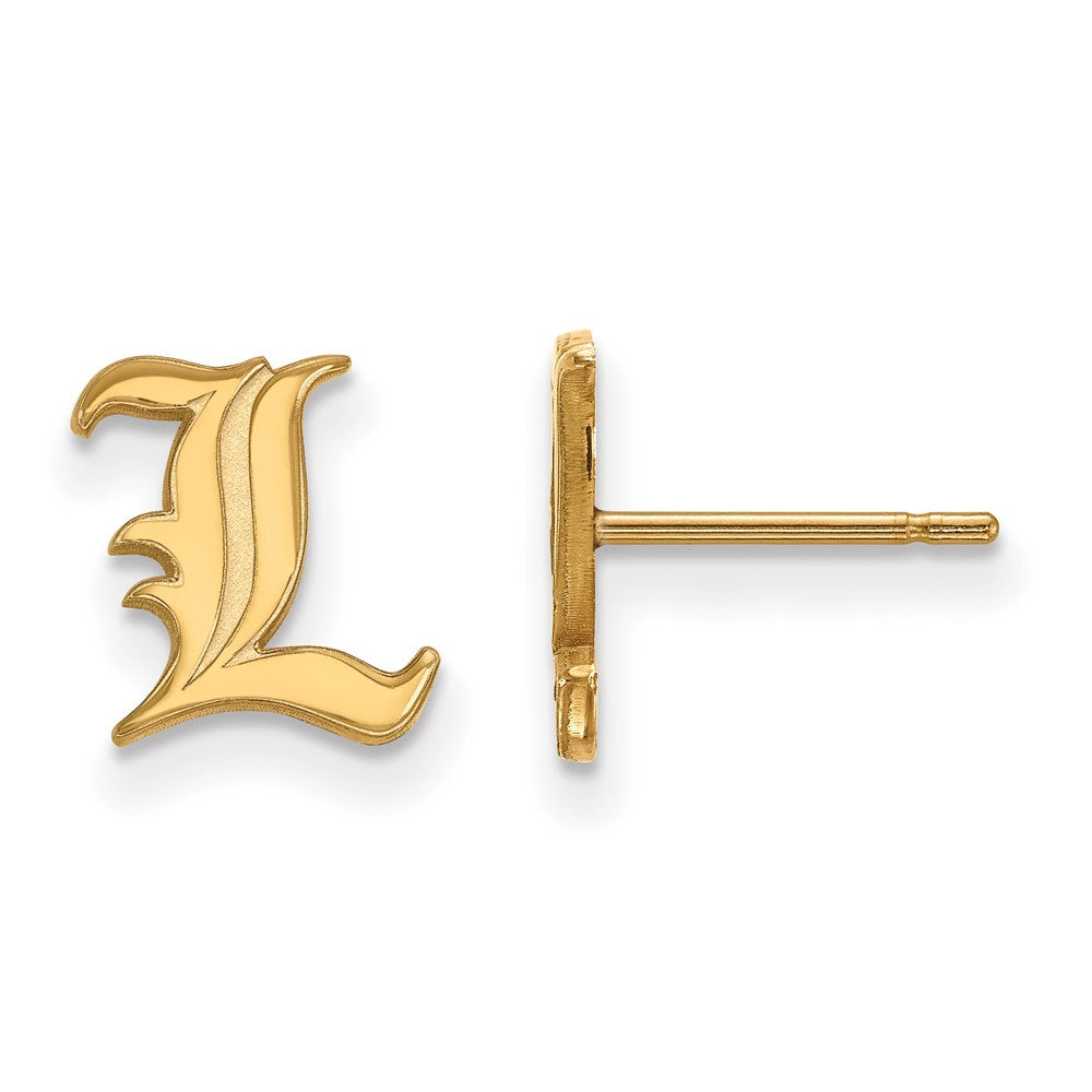 10K Yellow Gold Logoart University Of Louisville Letter L Extra Small Post Earrings