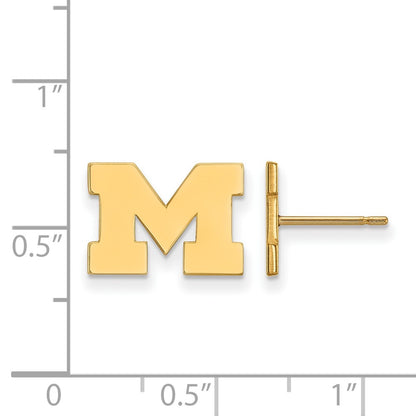 10K Yellow Gold Logoart University Of Michigan Letter M Extra Small Post Earrings