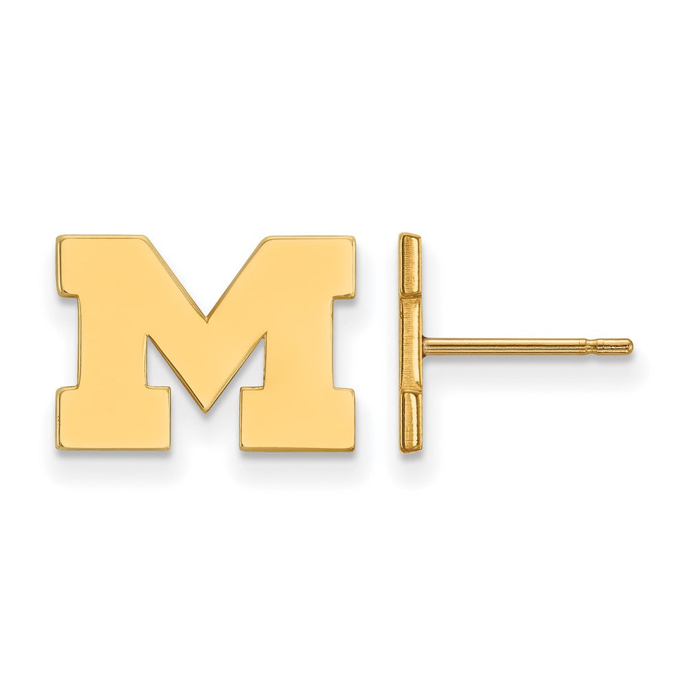 10K Yellow Gold Logoart University Of Michigan Letter M Extra Small Post Earrings