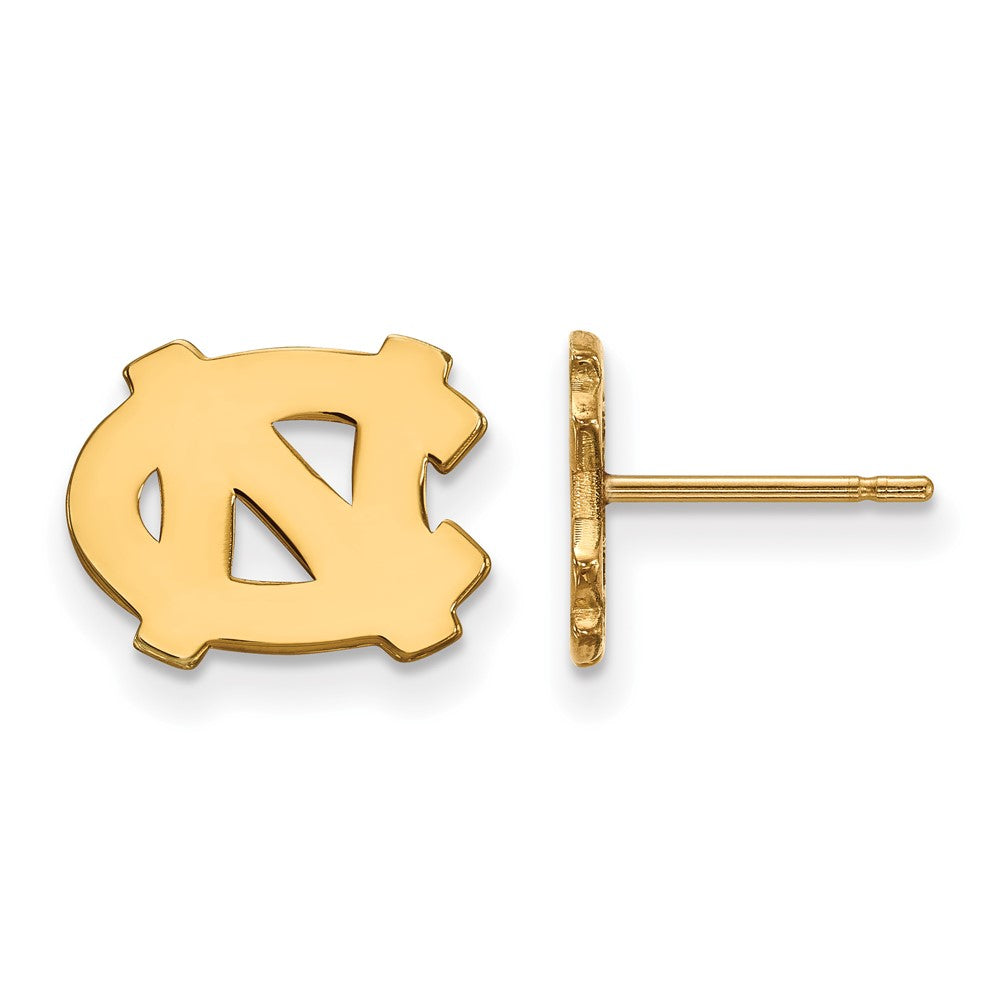 14K Yellow Gold Logoart University Of North Carolina N C Extra Small Post Earrings