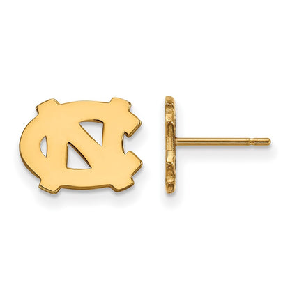 14K Yellow Gold Logoart University Of North Carolina N C Extra Small Post Earrings