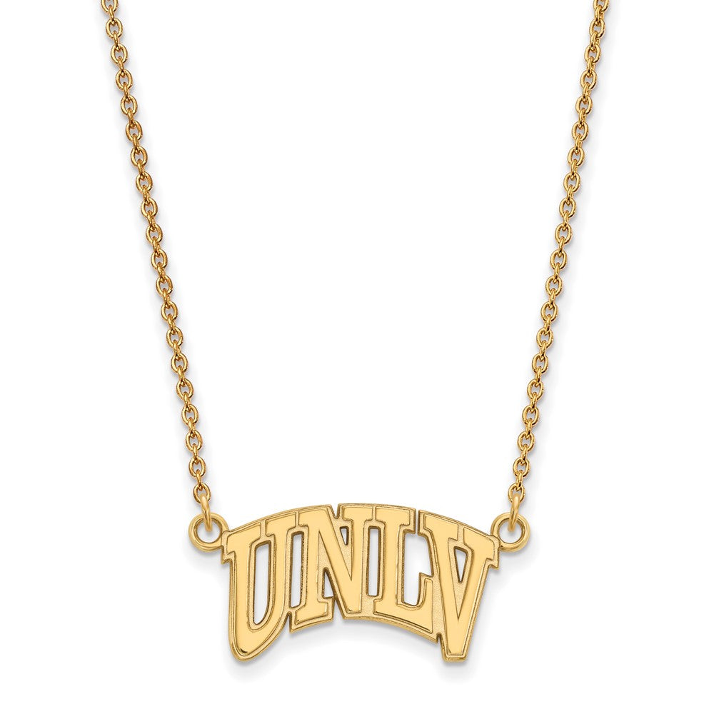 Gold Plated Sterling Silver Logoart University Of Nevada Las Vegas U N L V Small Pendant 18 Inch Necklace