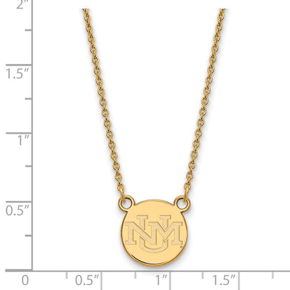 10K Yellow Gold Logoart University Of New Mexico Small Pendant 18 Inch Necklace