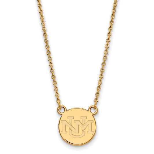 14K Yellow Gold Logoart University Of New Mexico Small Pendant 18 Inch Necklace