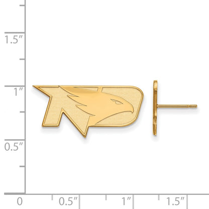 10K Yellow Gold Logoart University Of North Dakota Small Post Earrings