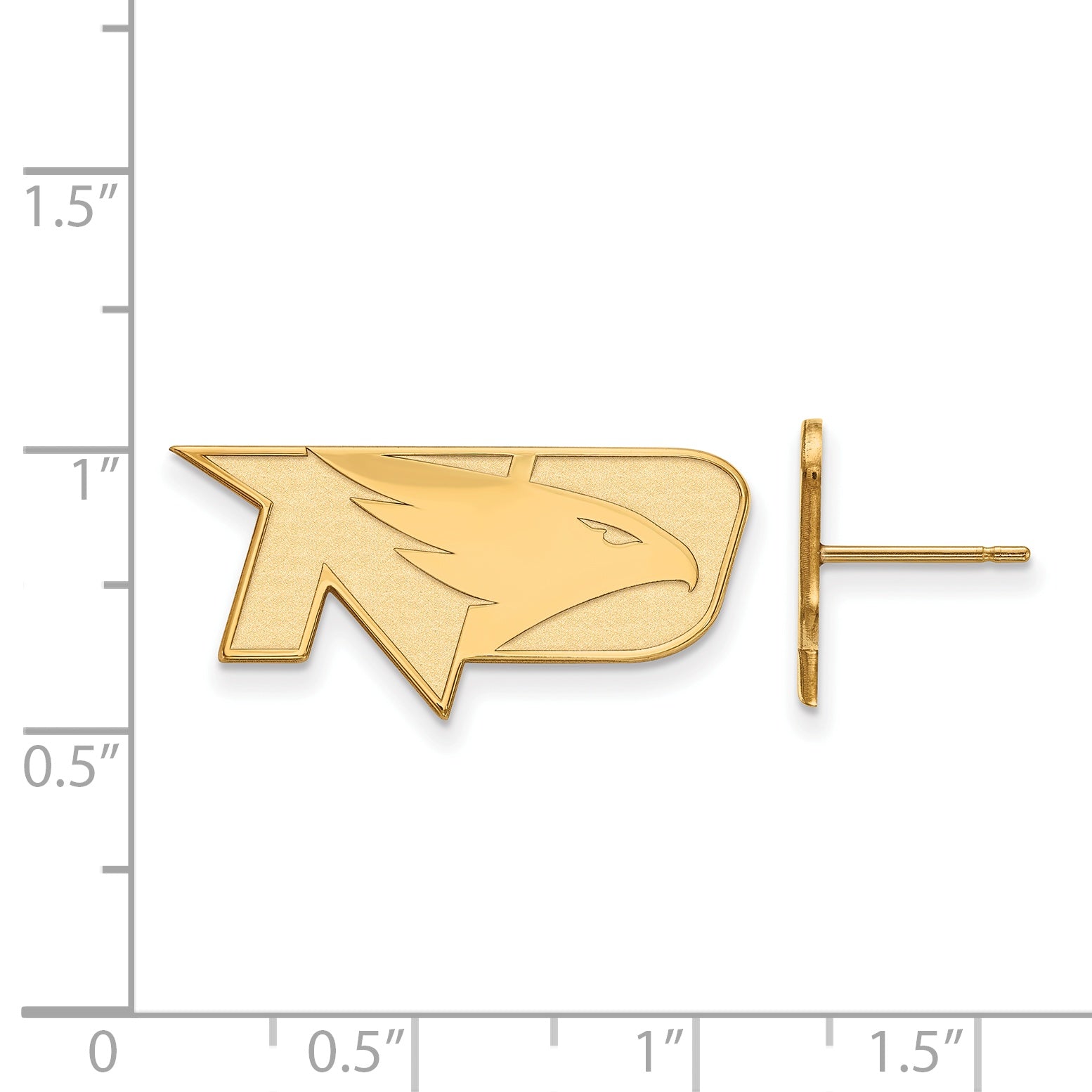 14K Yellow Gold Logoart University Of North Dakota Small Post Earrings