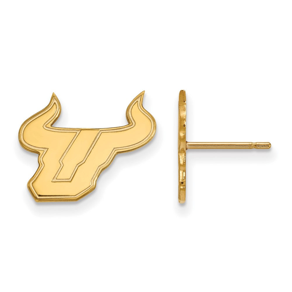 14K Yellow Gold Logoart University Of South Florida Bull Small Post Earrings