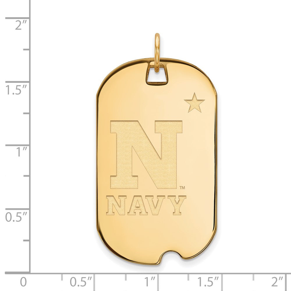 14K Yellow Gold Logoart Us Naval Academy Large Dog Tag Pendant