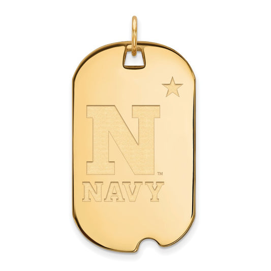 10K Yellow Gold Logoart Us Naval Academy Large Dog Tag Pendant
