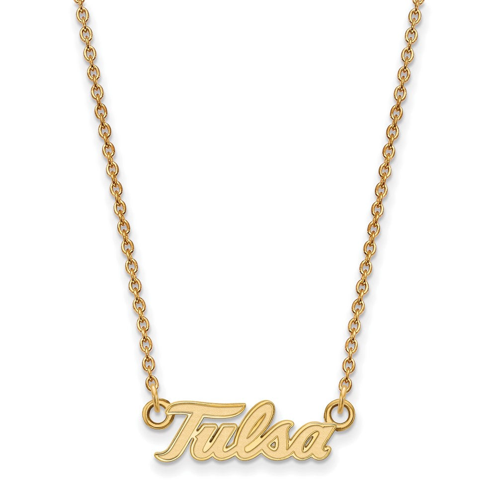 10K Yellow Gold Logoart University Of Tulsa T U Small Pendant 18 Inch Necklace