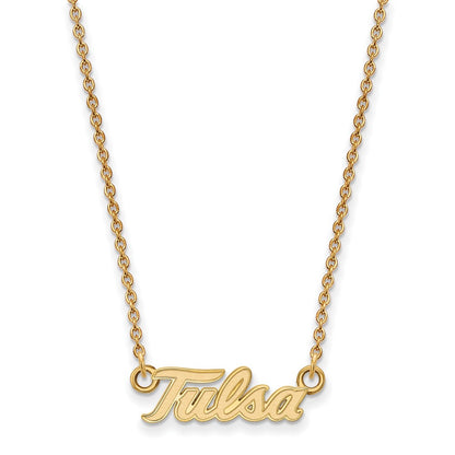 10K Yellow Gold Logoart University Of Tulsa T U Small Pendant 18 Inch Necklace