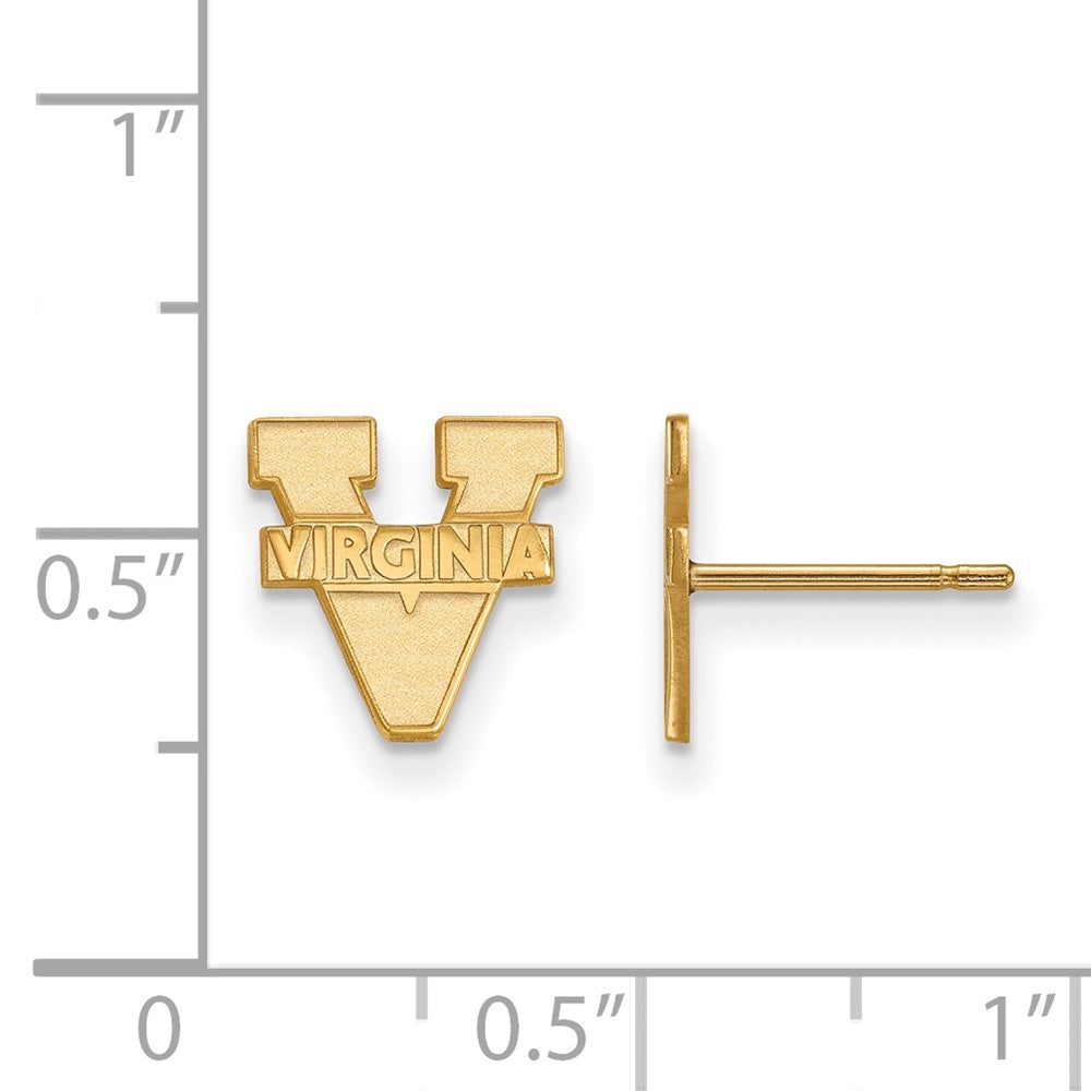 Gold Plated Sterling Silver Logoart University Of Virginia Extra Small Post Earrings
