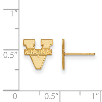 14K Yellow Gold Logoart University Of Virginia Extra Small Post Earrings