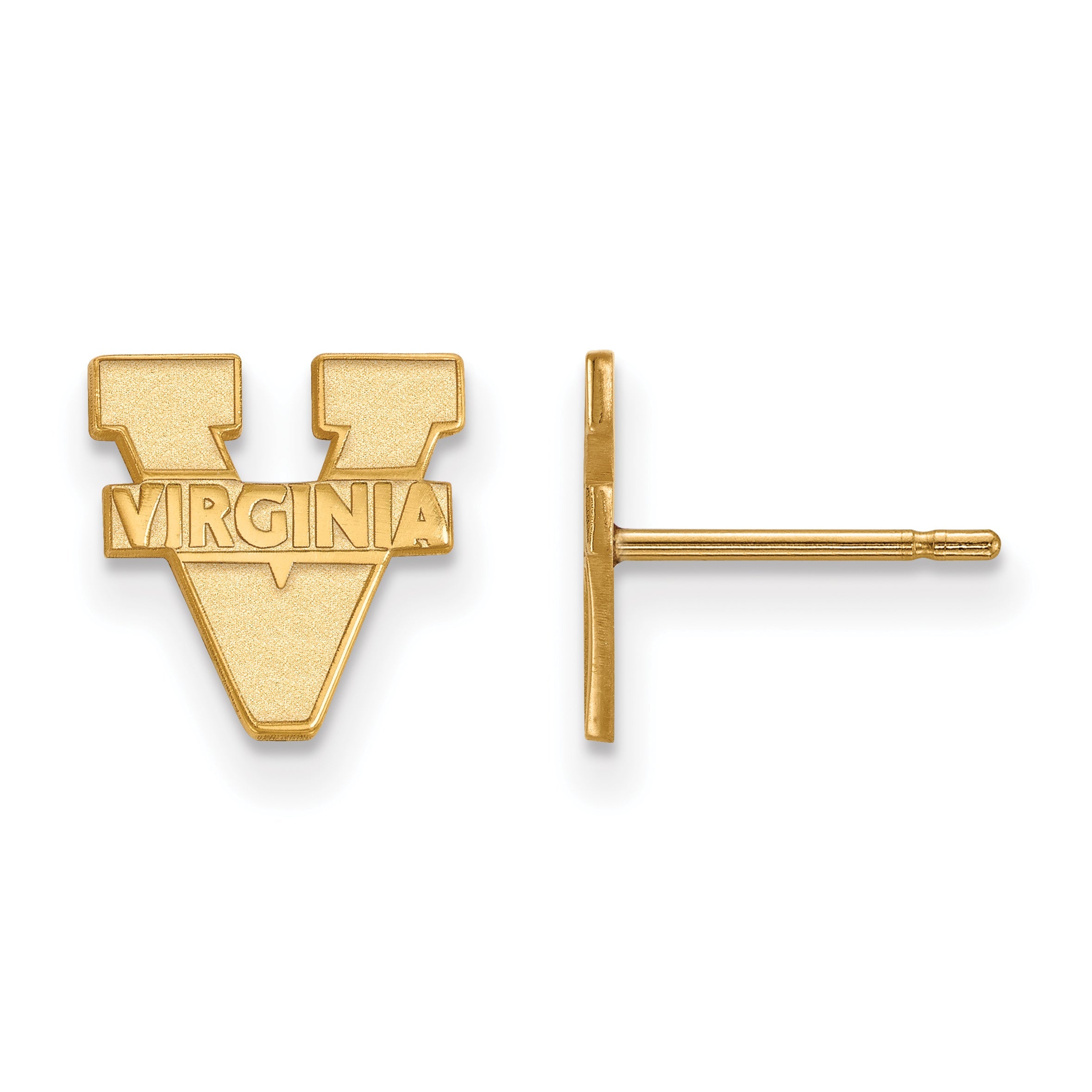 14K Yellow Gold Logoart University Of Virginia Extra Small Post Earrings