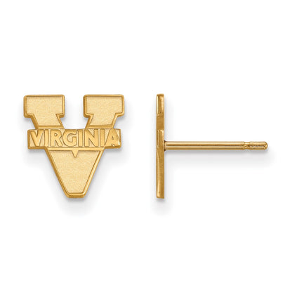 10K Yellow Gold Logoart University Of Virginia Extra Small Post Earrings