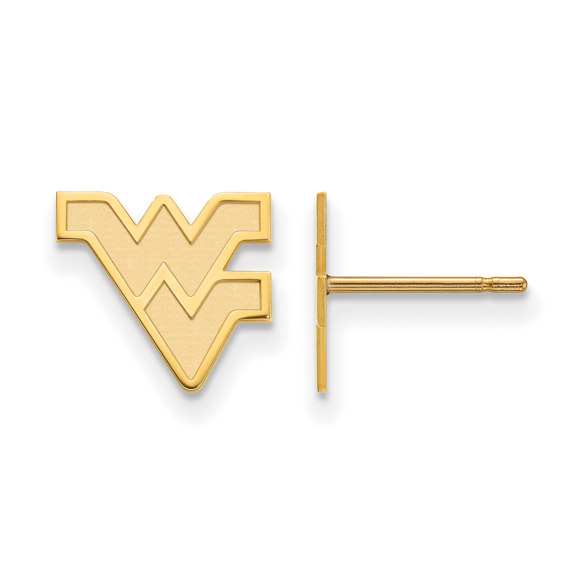 Gold Plated Sterling Silver Logoart West Virginia University W V Extra Small Post Earrings