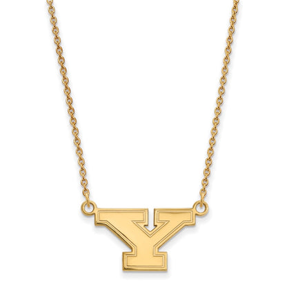 10K Yellow Gold Logoart Youngstown State University Letter Y Small Pendant 18 Inch Necklace