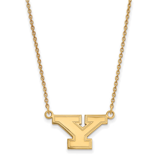 10K Yellow Gold Logoart Youngstown State University Letter Y Small Pendant 18 Inch Necklace