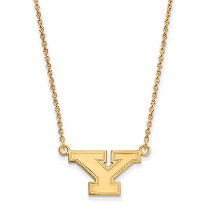 14K Yellow Gold Logoart Youngstown State University Letter Y Small Pendant 18 Inch Necklace