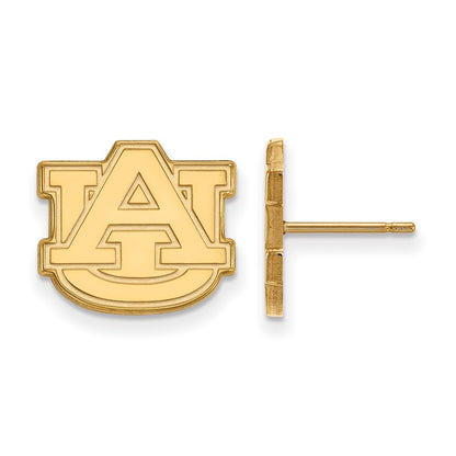 Gold Plated Sterling Silver Logoart Auburn University A U Small Post Earrings