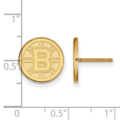 10K Yellow Gold Nhl Logoart Boston Bruins Small Post Earrings