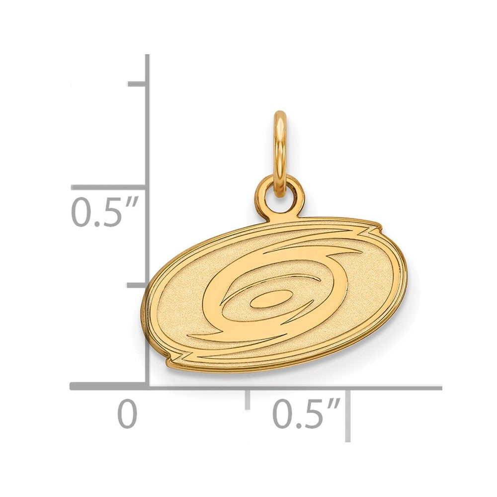 Gold Plated Sterling Silver Nhl Logoart Carolina Hurricanes Extra Small Pendant