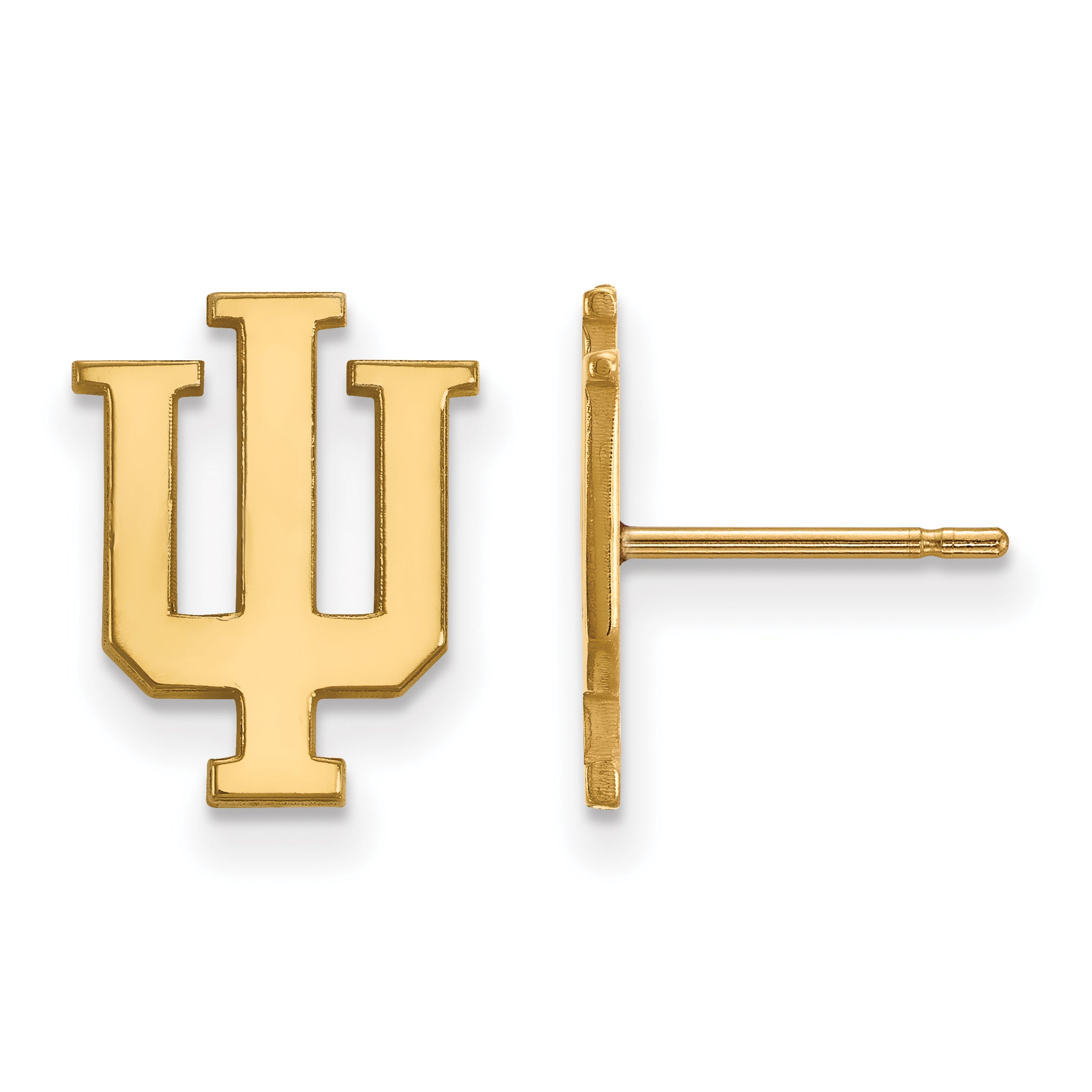 Gold Plated Sterling Silver Logoart Indiana University I U Small Post Earrings