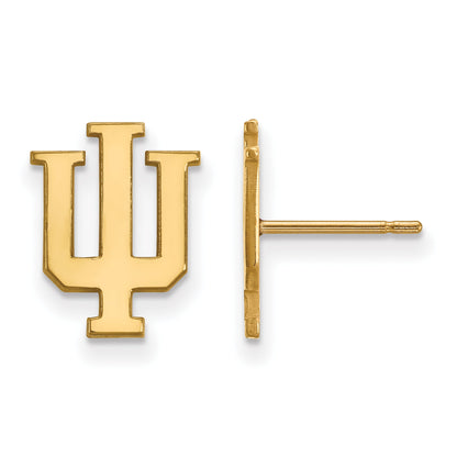Gold Plated Sterling Silver Logoart Indiana University I U Small Post Earrings