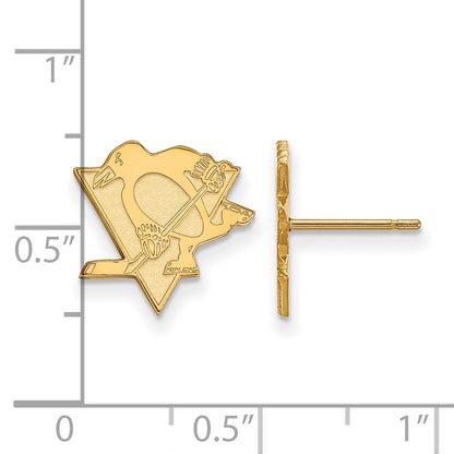 10K Yellow Gold Nhl Logoart Pittsburgh Penguins Small Post Earrings